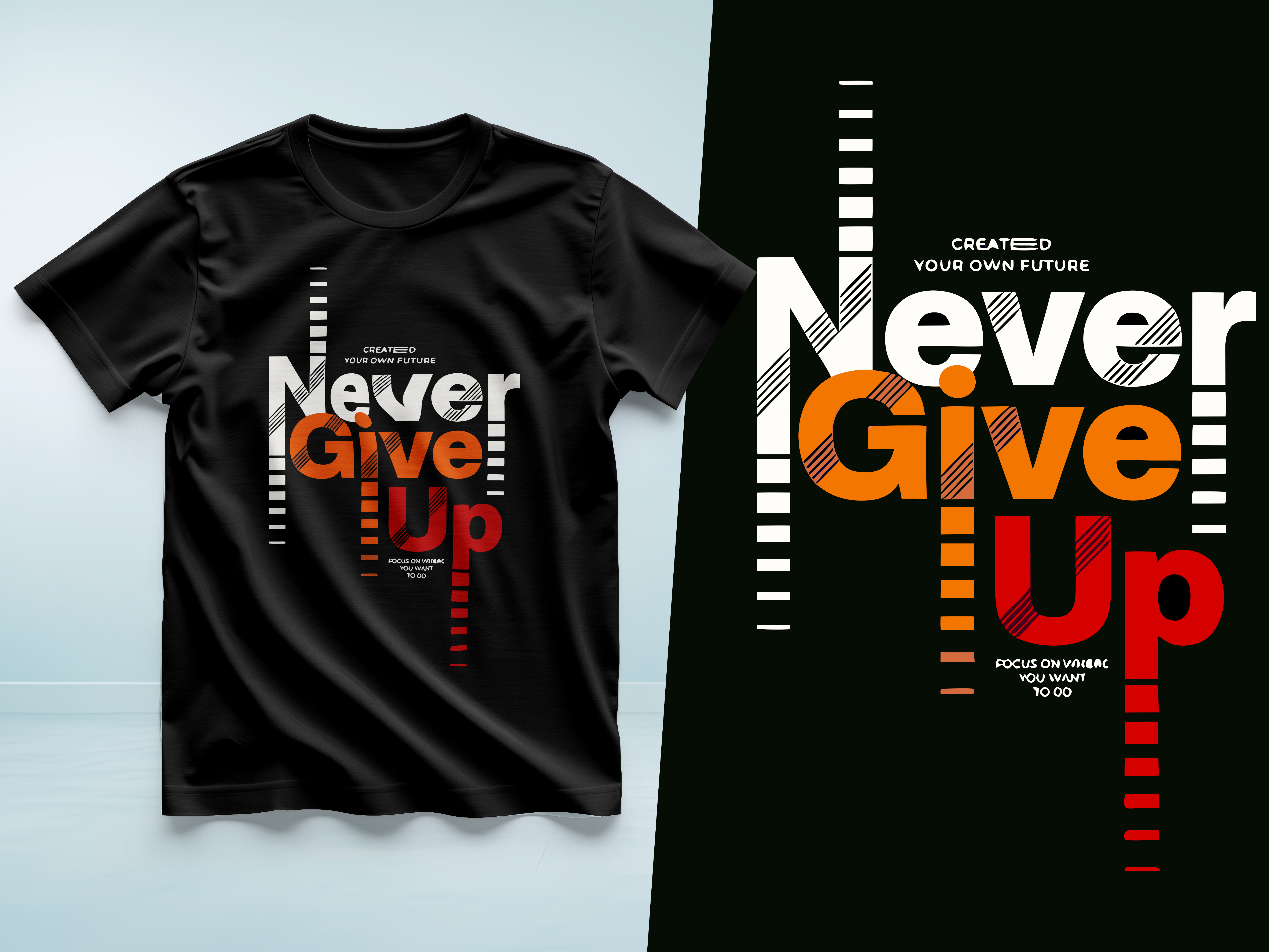 inspire your grind with the "never give up" t shirt
